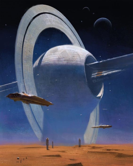 Extração de minérios e energia em Saturno.